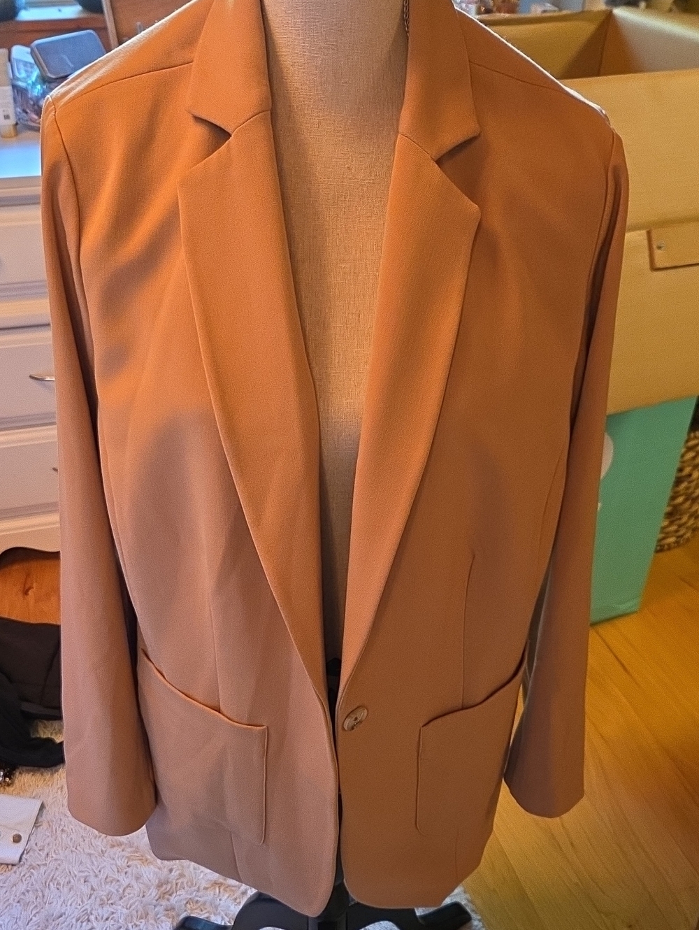 Universal Standard Camel-Tone Single-Button Blazer